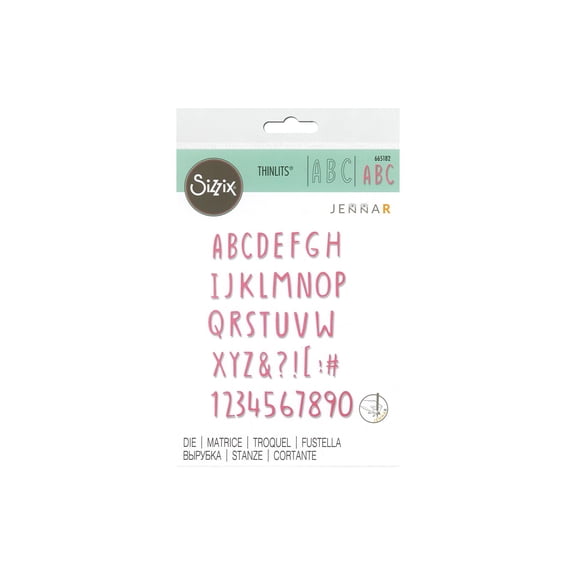 Sizzix Dies Jenna Rushforth Thinlits Hand Drawn Alphabet
