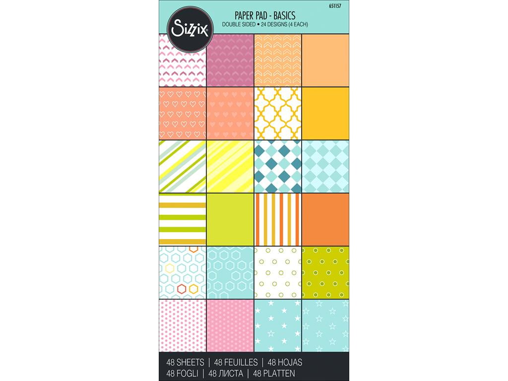 Sizzix DoubleSided Cardstock Pad 6"X12" 48/PkgBasics