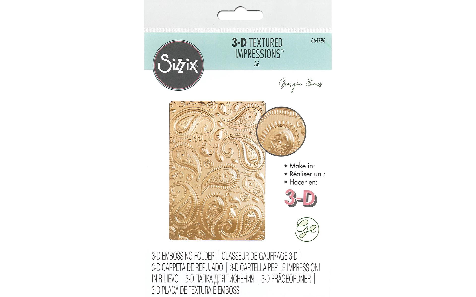 Sizzix 3D Paisley Embossing Folder By Georgie Evans - Textured Impressions For Cardmaking, Scrapbooking & Paper Crafts