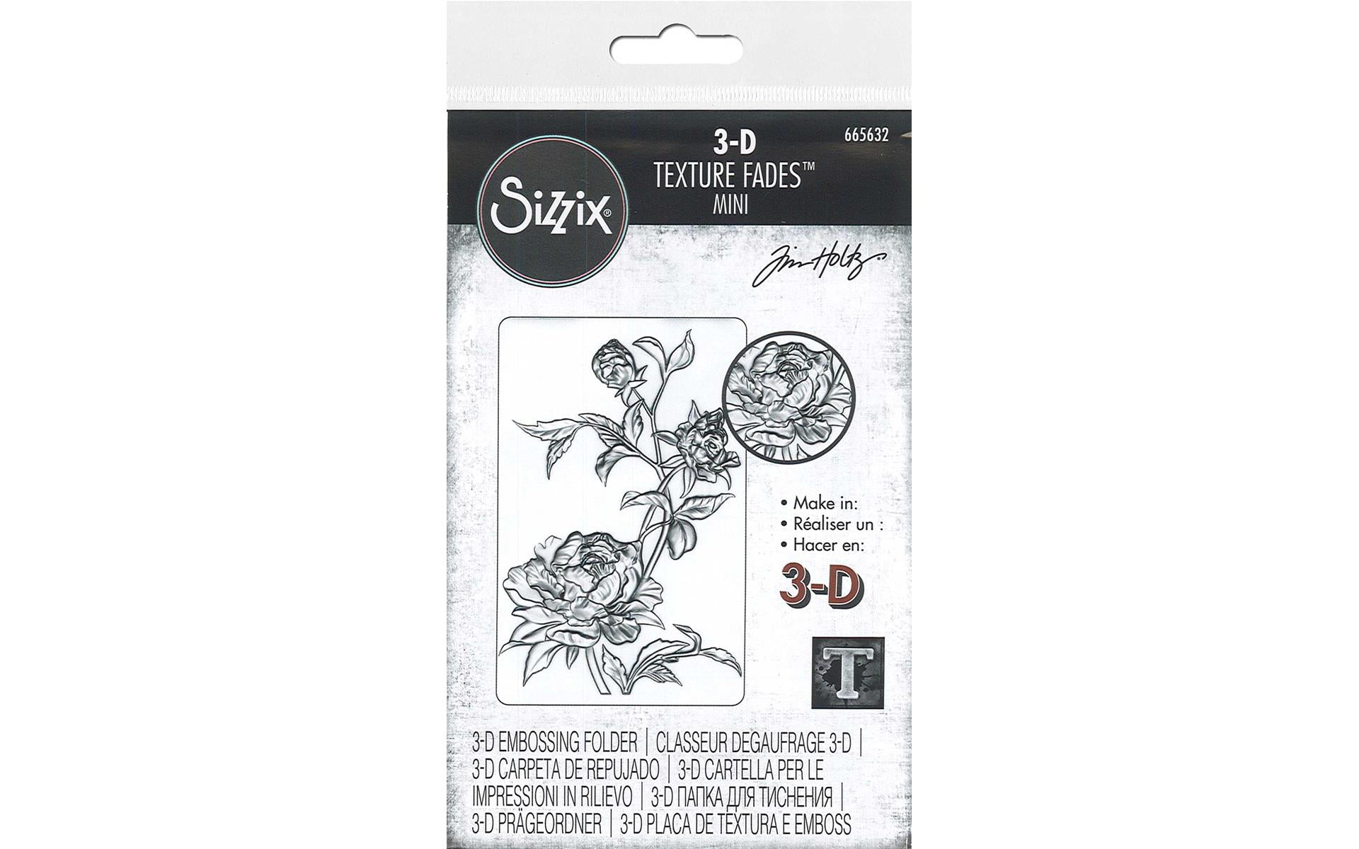 Sizzix Embossing Folders Tim Holtz Texture Fades Mini Roses