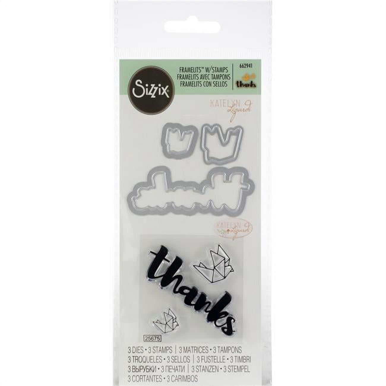 Sizzix Klizardi Framelits Die & Stamp Set - Health Planner Themed, 12 Metal Dies & 9 Clear Stamps