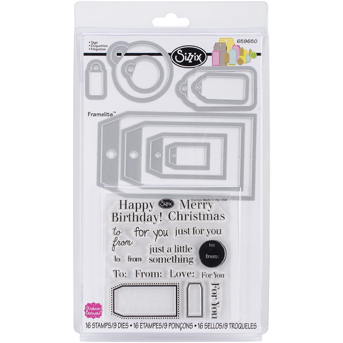 Sizzix Framelits Dies 4/Pkg With Stamps By Tim Holtz – 'Love You' Set For Card Making & Scrapbooking