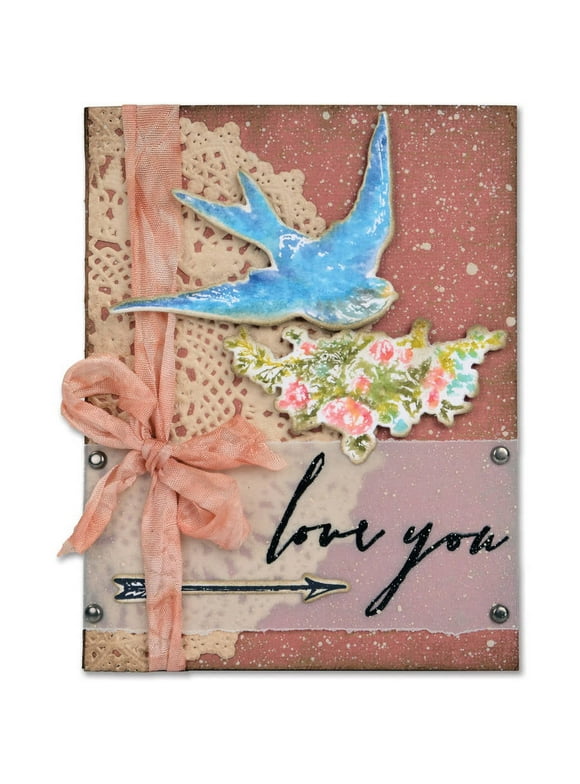 Sizzix Framelits Dies, 4pk with Stamps By Tim Holtz, Love You