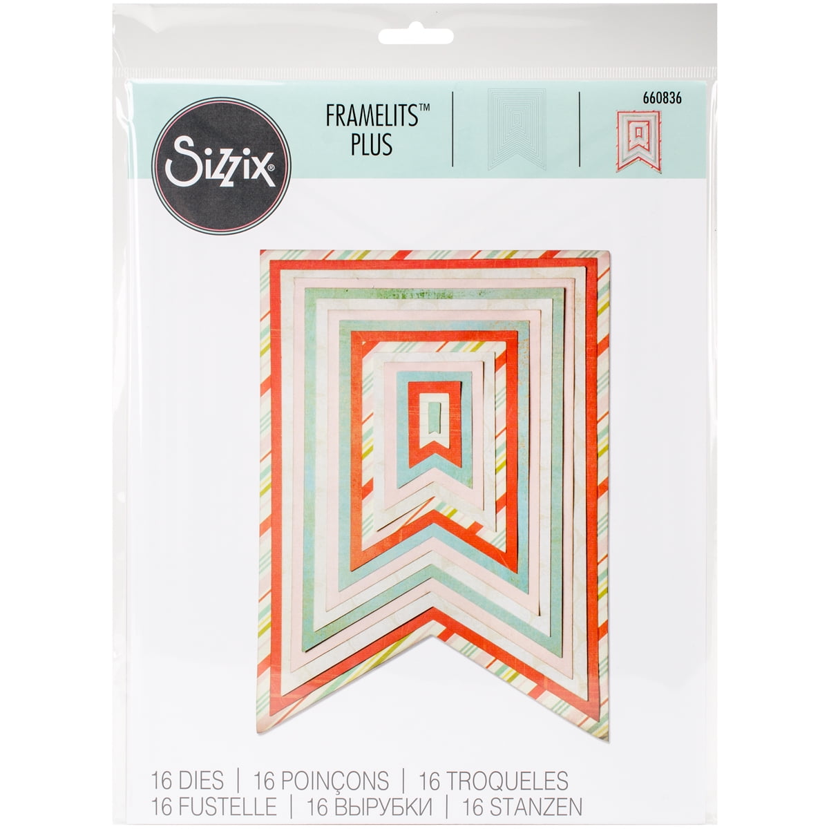 Sizzix Framelits Plus Die 19.05㎝×19.05㎝ Sizzix Framelits Plus Dies 16/Pkg-Banners #2 - Walmart.com