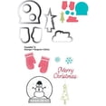 thumbnail image 1 of Sizzix Holiday Collection Framelits Die And Repositionable Rubber Stamp Set Mittens And Snow Globe, 1 of 2