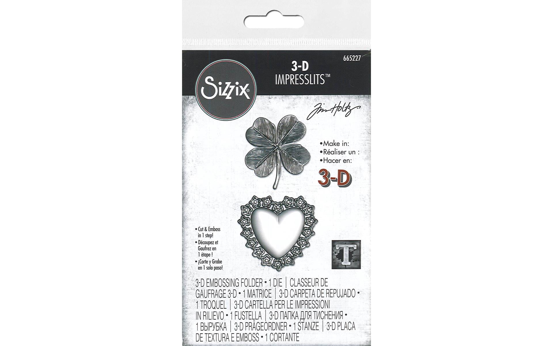 Sizzix Impresslits Emboss Folder Tim Holtz 3D Lucky Love