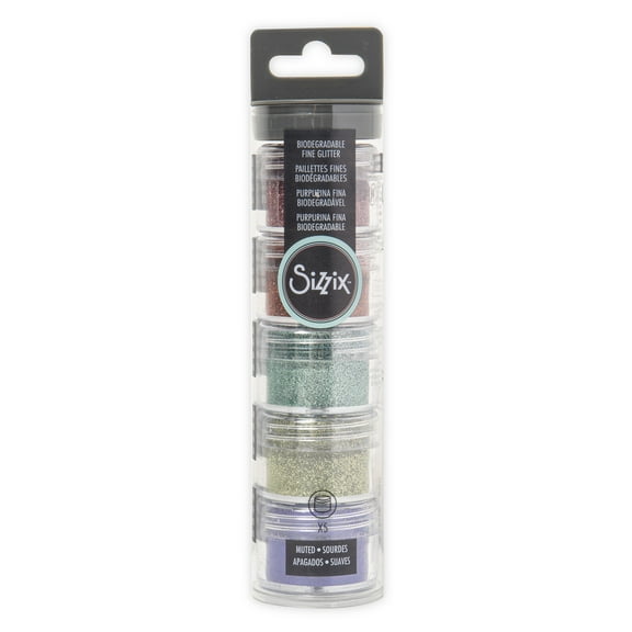 Sizzix Biodegradable Fine Glitter - Muted, Set of 5 Pots
