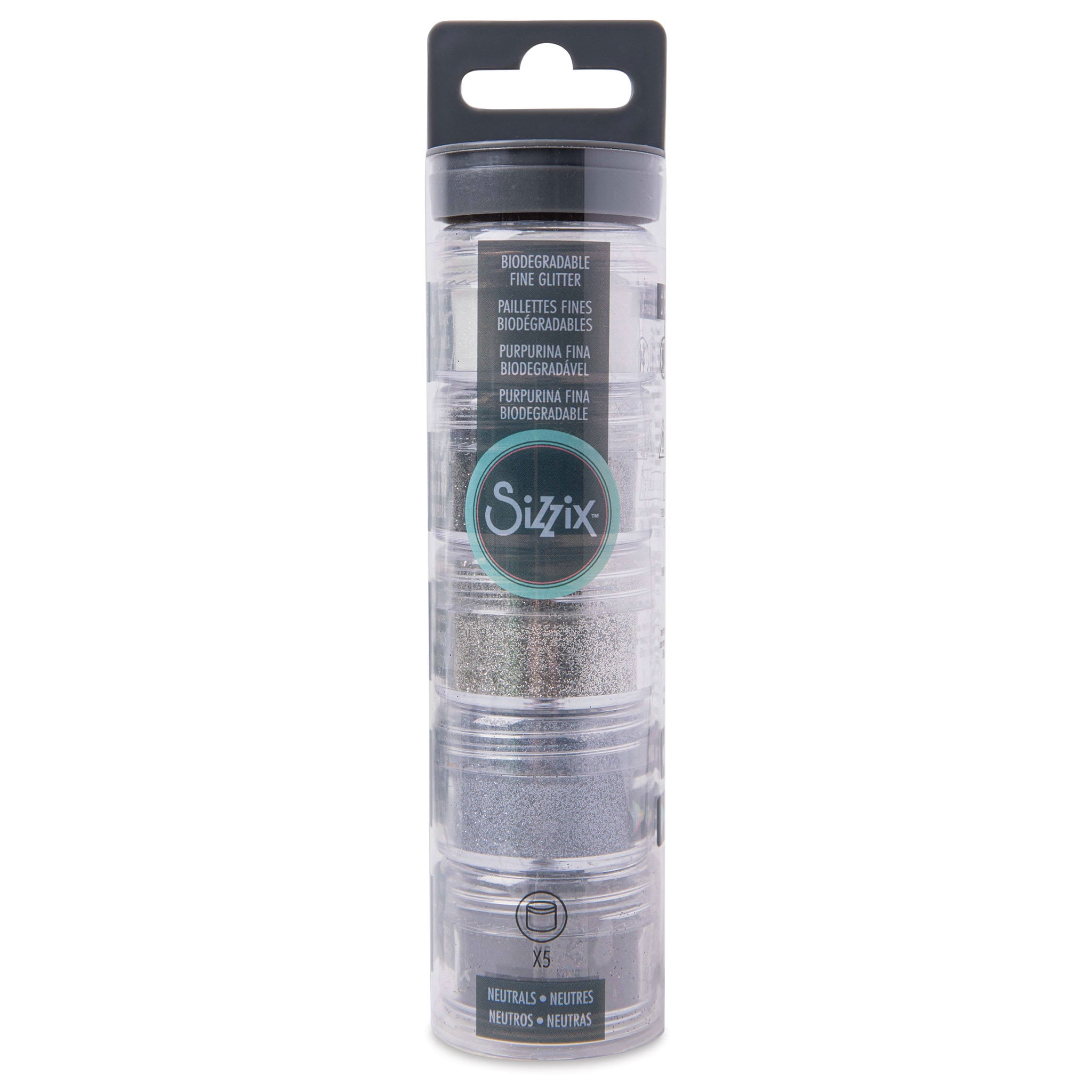 Sizzix Biodegradable Fine Glitter - Neutrals, Set of 5 Pots