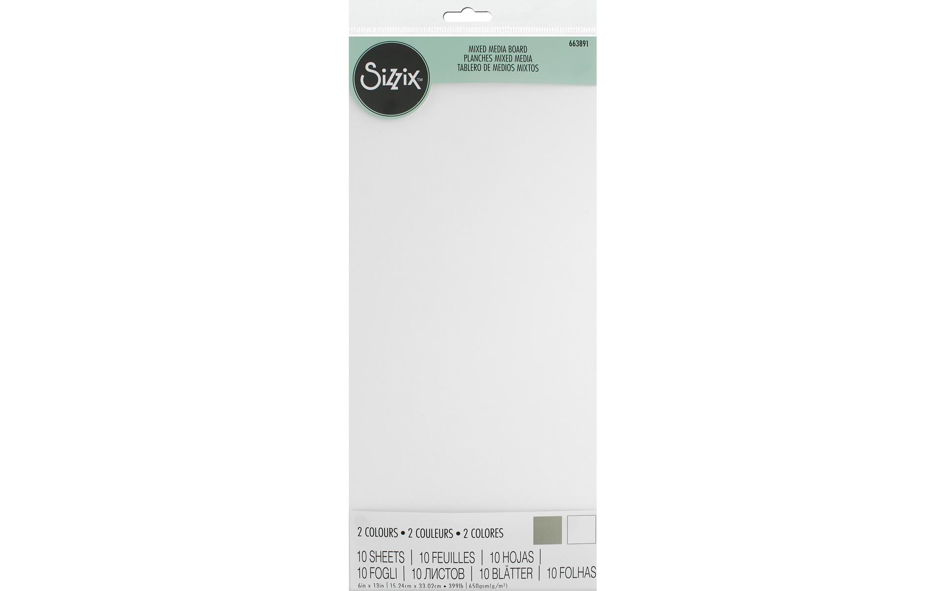 Sizzix Mixed Media Board 6" x 13" White & Gray 10PK