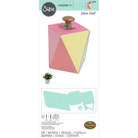 Sizzix ScoreBoards XL Die 6"X13.75" By Eileen Hull-Geometric Box