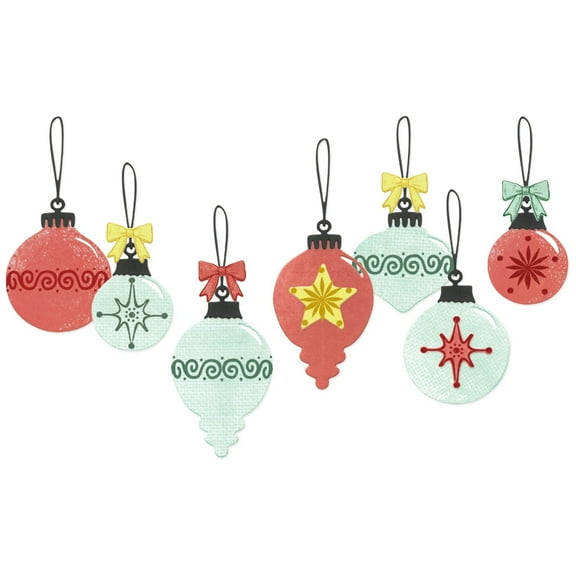 Sizzix Stamp Set with Framelits Dies, Baubles by 49 & Market