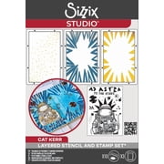 Sizzix Studio Clear Stamps Set 10PK /3PK Stencils Ad Astra by Cat Kerr