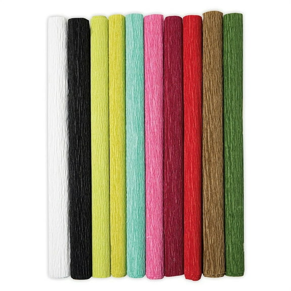 Sizzix Surfacez Crepe Paper, Festive Colors, 12"X24", 10 Pack