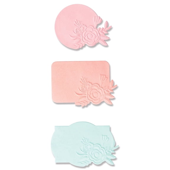 Sizzix Switchlits Embossing Folder Floral Label by Kath Breen