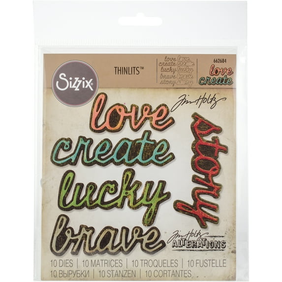 Sizzix THoltz Thinlits Die Shadow Script #1