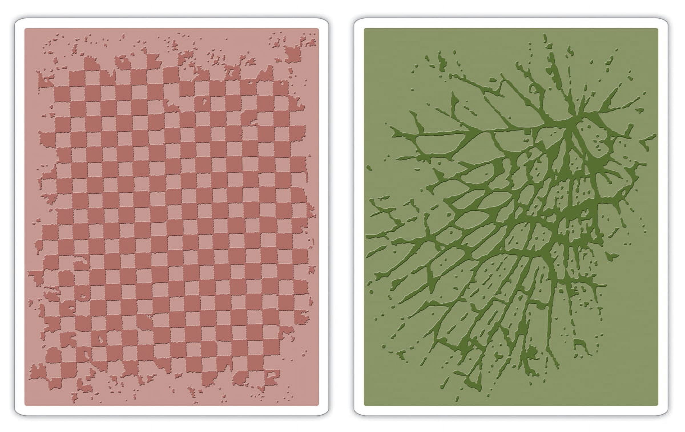 Sizzix Embossing Folder 2PK - Bricked & Woodgrain by Tim