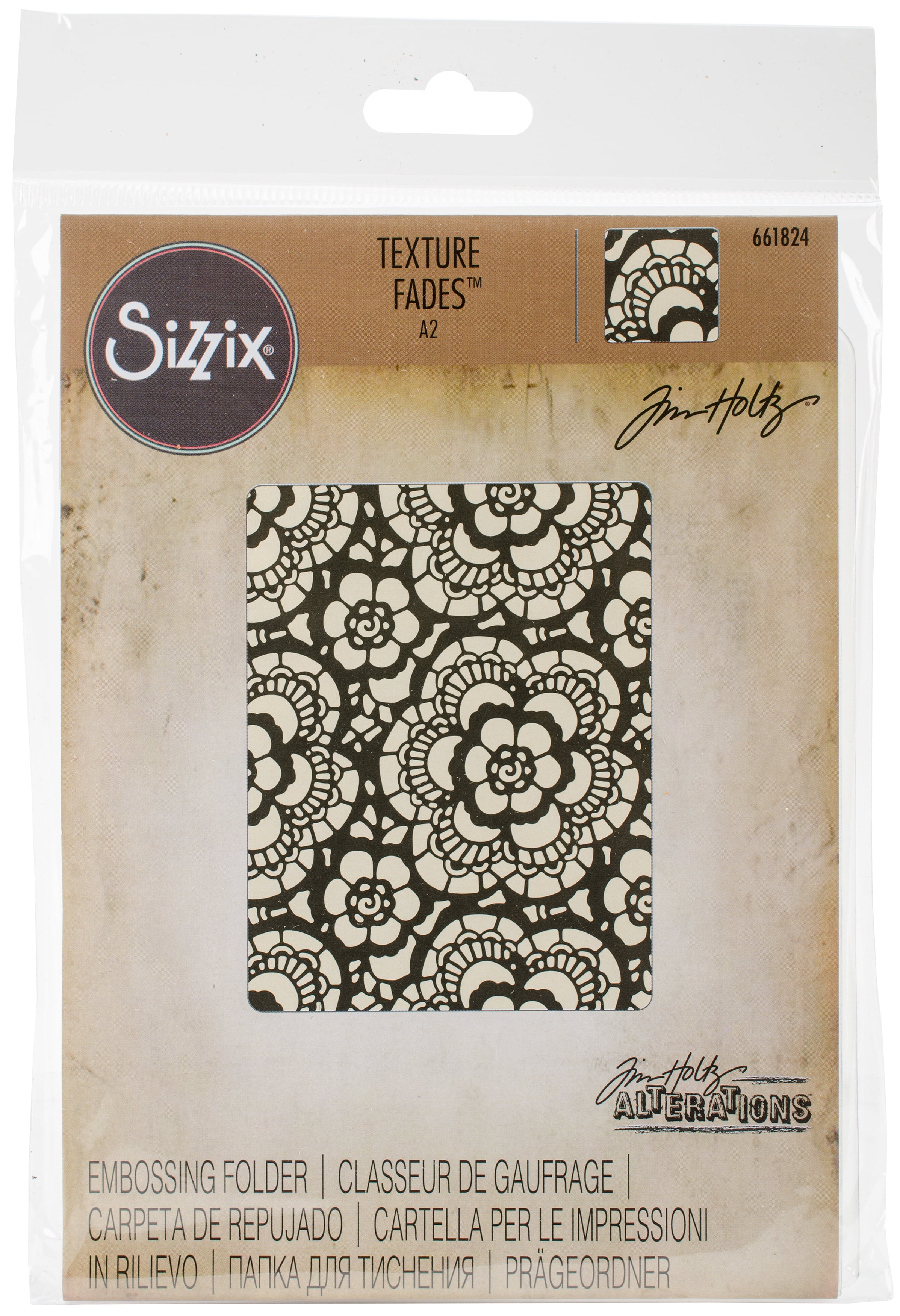Sizzix Texture Fades Embossing Folders Von Tim Holtz – 2 Muster: Checkerboard & Cracked | Für Prägegeräte