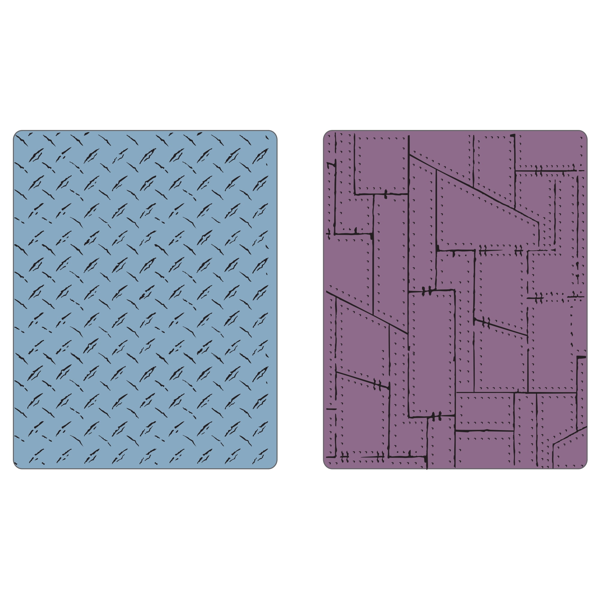 Sizzix Texture Fades Embossking Folders 2PK - Diamond Plate