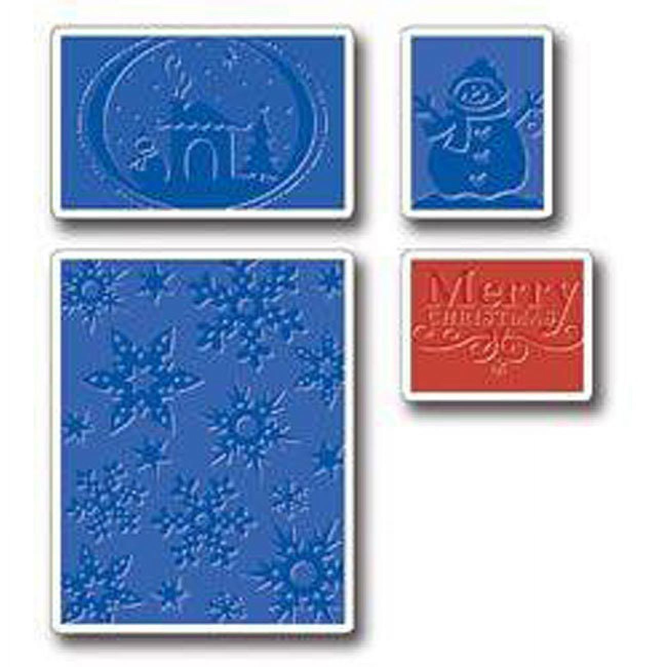 Sizzix Textured Impressions A2 Embossing Folders 4/PkgChristmas, Pk 1