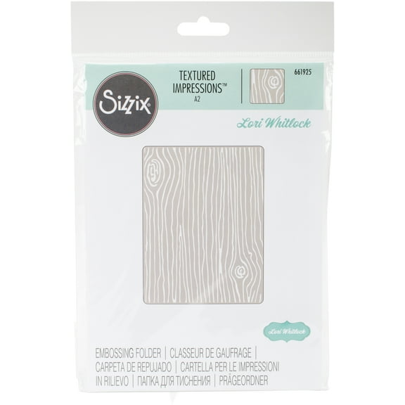 Sizzix Textured Impressions Embossing Folder-Lori Whitlock-Woodgrain #4