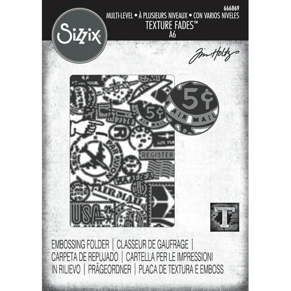 Sizzix Textured Impressions Embossing Folder by Tim Holtz-Vault Airmail