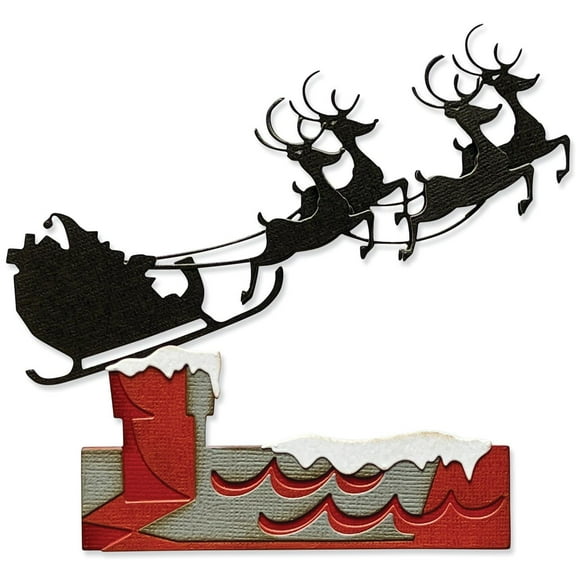Sizzix Thinlits Cutting Dies, Reindeer Sleigh by Tim Holtz, 8 Pack