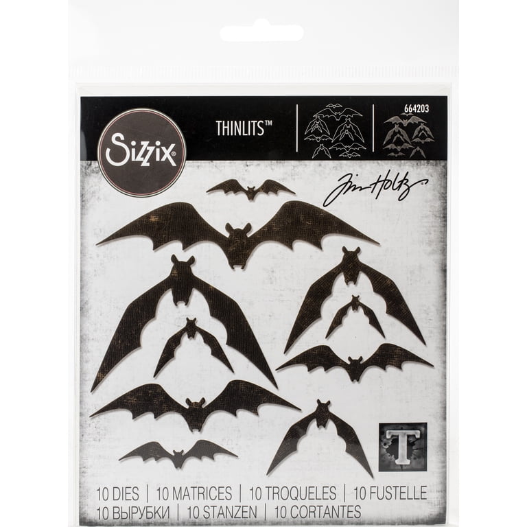 Sizzix Thinlits Die Set 10PK Bat Crazy by Tim Holtz - Walmart.com