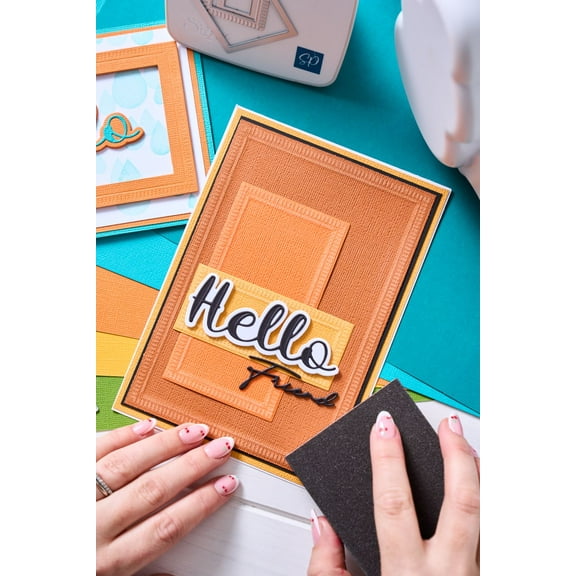 Sizzix Thinlits Die Set 10PK - Take Two's, Hello Sentiment by Stacey Park