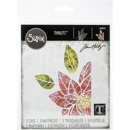 Sizzix Thinlits Die Set 3PK Poinsettia Pieces by Tim Holtz