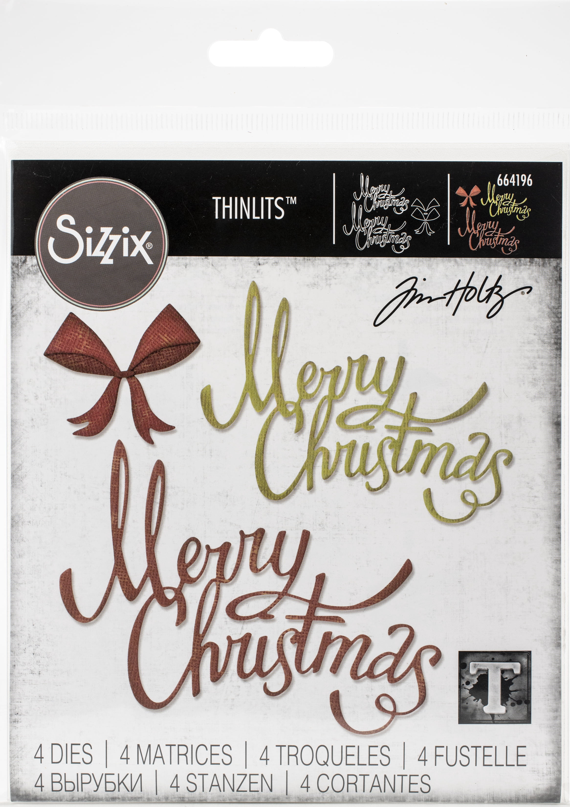 Sizzix Thinlits Die Set 4PK Christmas Ribbon by Tim Holtz - Walmart.com