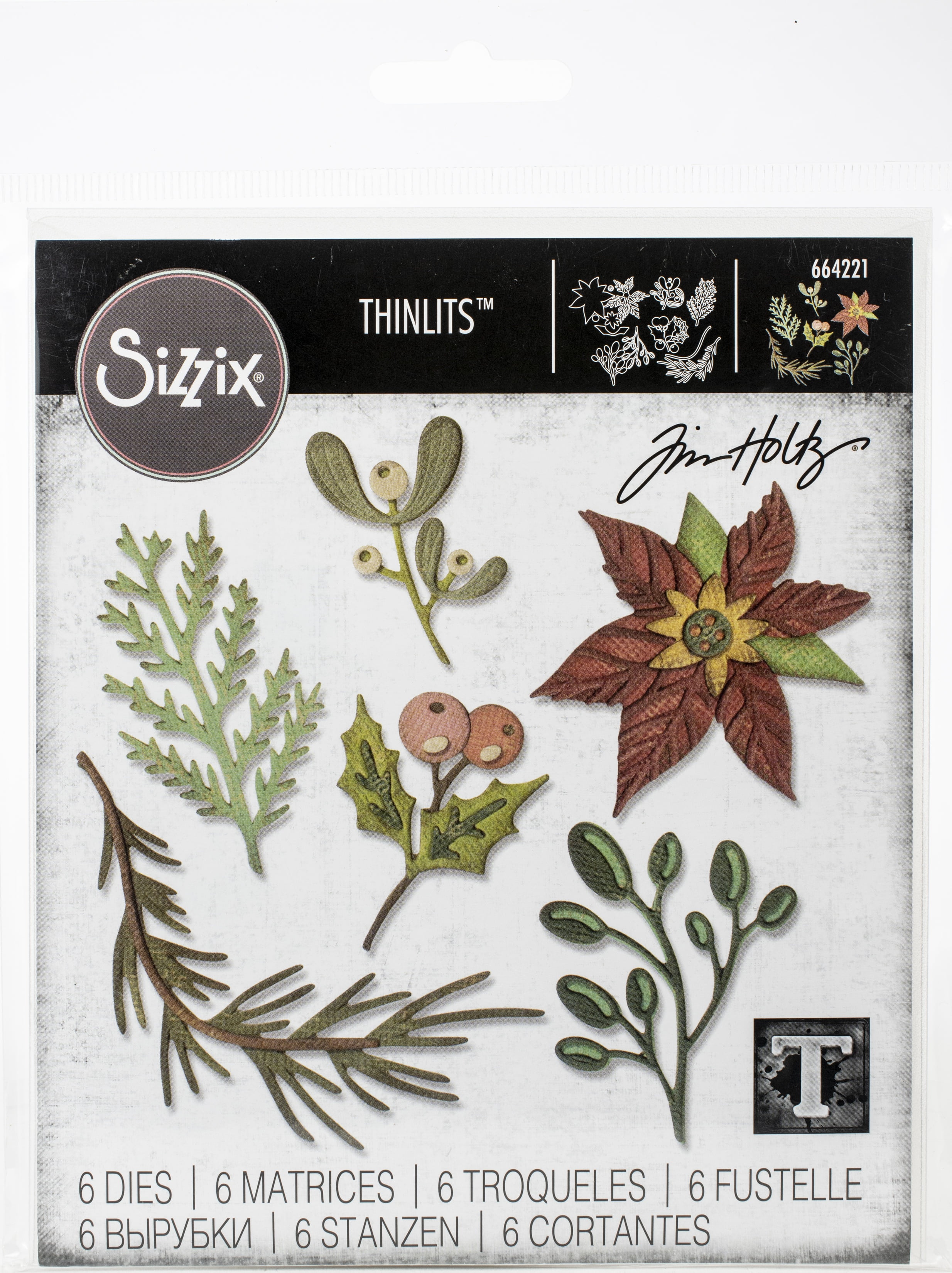 Sizzix Thinlits Die Set 6PK Large Funky Festive Florals By Tim Holtz ...