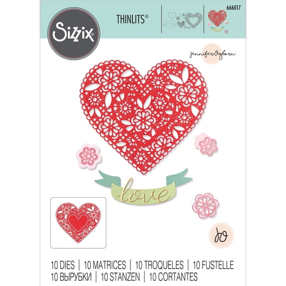 Sizzix Thinlits Dies By Jennifer Ogborn 10/Pkg-Doily Heart