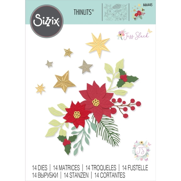Sizzix Thinlits Dies By Jess Slack 14/Pkg-Festive Foliage