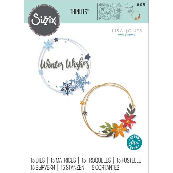 Sizzix Thinlits Dies By Lisa Jones 15/Pkg-Winter Wreath