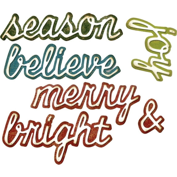 Sizzix Thinlits Dies By Tim Holtz 12/Pkg-Shadow Script Christmas