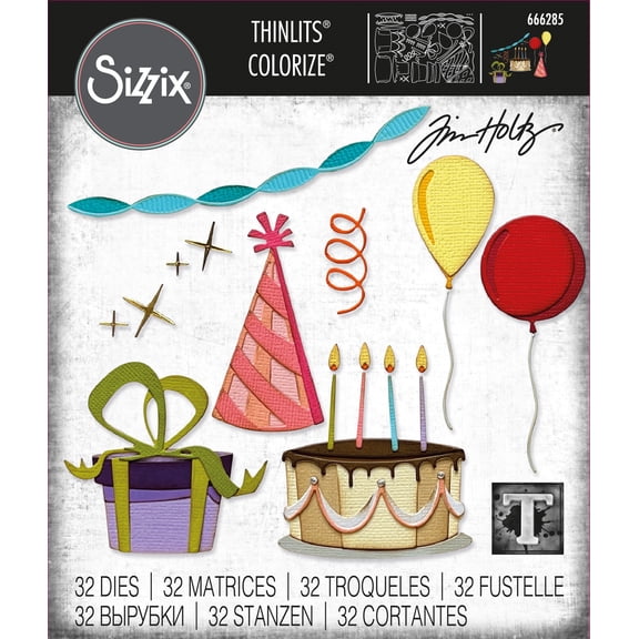 Sizzix Thinlits Dies By Tim Holtz - Celebrate, 32PK