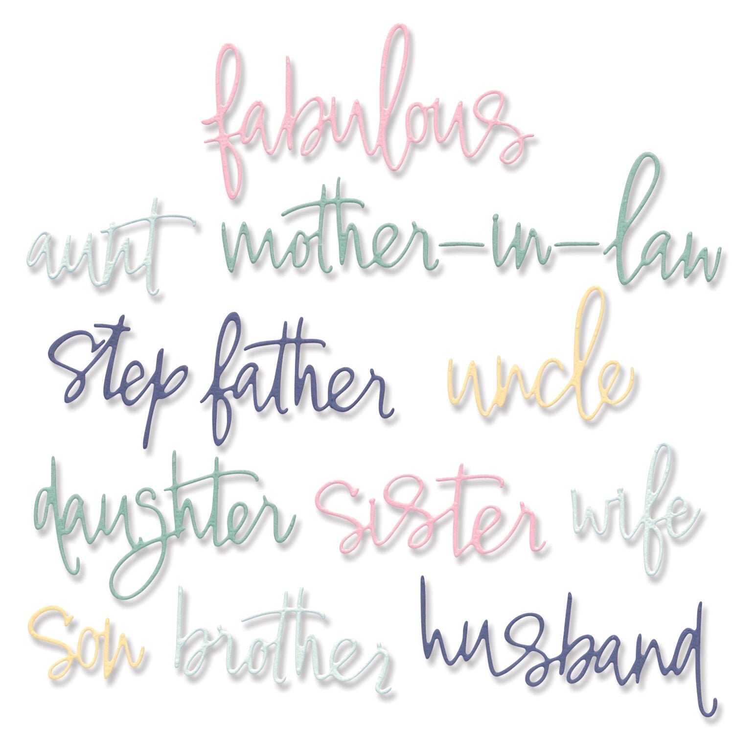 Sizzix Thinlits Dies Fabulous Family Names by Debi Potter
