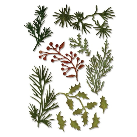 Sizzix Thinlits Dies - Holiday Greens, Mini by Tim Holtz