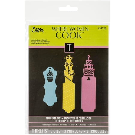 Sizzix Where Women Cook Collection Thinlits Die Celebrate Tags