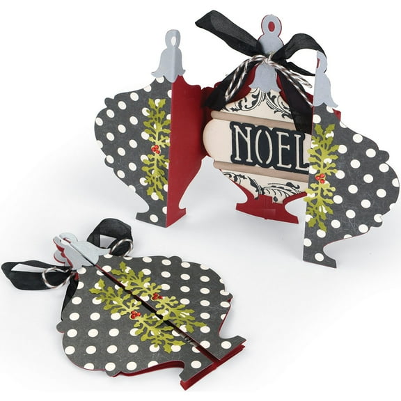 Sizzix Winter Wishes Collection Christmas Thinlits Die Card Ornament Foldalong