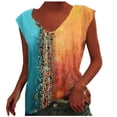 thumbnail image 1 of Sizzling Savings WXLWZYWL Women's Summer Casual Design V-neck Button Print Undershirt, 1 of 5