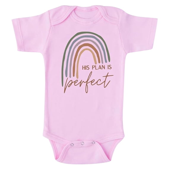 Sjldqy Baby Girl Romper Short Sleeve Crew Neck Rainbow Print Lap-Shoulder Onesies Breathable Summer Soft Toddler Romper Size 3-6 Months Pink