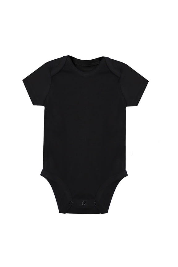 Baby Girl Romper Short Sleeve Crew Neck Solid Color Lap-Shoulder Onesies Breathable Summer Soft Toddler Romper Size 18-24 Months Black