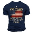 thumbnail image 1 of Sjldqy Mens 4th Of July Shirt Breathable Vintage American Flag Letter Print Graphic Tee Short Sleeve Crew Neck Anniversary Summer Patriotic Top For Men Size 3Xl Navy, 1 of 3