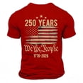thumbnail image 1 of Sjldqy Mens 4th Of July Shirt Breathable Vintage American Flag Letter Print Graphic Tee Short Sleeve Crew Neck Anniversary Summer Patriotic Top For Men Size Xl Red, 1 of 4