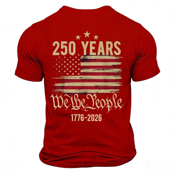 Sjldqy Mens 4th Of July Shirt Breathable Vintage American Flag Letter Print Graphic Tee Short Sleeve Crew Neck Anniversary Summer Patriotic Top For Men Size Xl Red