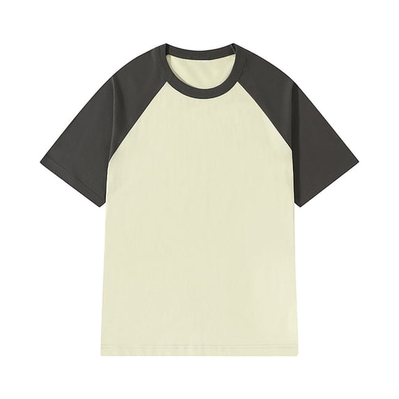 Sjldqy Mens Shirts Color Block Short Sleeve Crew Neck Summer Top Casual Shirts Comfortable Lightweight T Shirts For Man Size 5Xl Grey