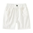 thumbnail image 1 of Sjldqy Toddler Boys Shorts Solid Color Khaki Shorts With Pockets Elastic Waist Casual Breathable For Camp Everyday Summer Shorts For Boys Size 4-5 Years White, 1 of 3