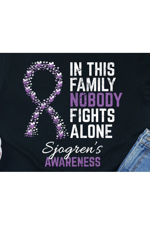 Sjogrens Syndrome Awareness Shirt Warrior Support Gift Ribbon Fighter Chronic Illness Stre