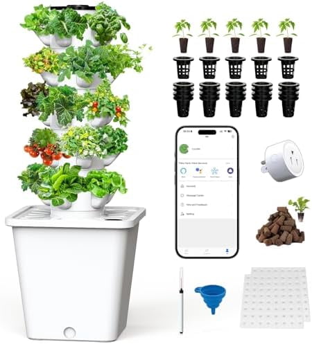 Sjzx Hydroponic Growing System, 8L Large Capacity, 25 Pods, APP & WiFi ...